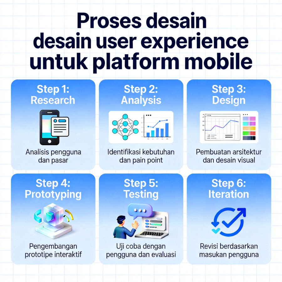 Proses desain user experience untuk platform mobile